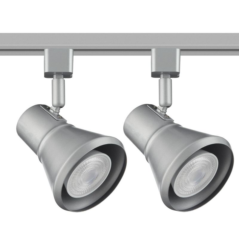Pro Track Dexter 4-Head LED Ceiling Track Light Fixture Kit Floating Canopy Spot Light Silver Satin Nickel Finish Modern Kitchen Dining 48" Wide, 2 of 5