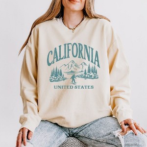 Simply Sage Market Women's Lightweight Garment Dyed Graphic Sweatshirt California Forest Scene - 1 of 4