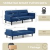 JUJABU 75.8″ Convertible Loveseat Linen Futon Sofa Couch with Adjustable Backrest - 3 of 4