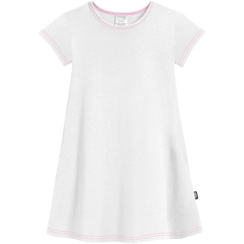 City Threads Usa made Cotton Soft Knit Jersey Girls Cap Sleeve Dress White 12y Target