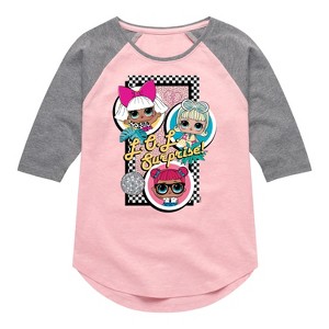 Girls' - LOL Surprise! - Retro Style Dolls Shirt Tail Raglan Graphic T-shirt - 1 of 3