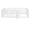 CAVINAS Twin/Full/Queen Size Bed Frame with Heightened Fences,Solid Wood Floor Bed for Kids Room,Bedroom,Playroom - 3 of 4