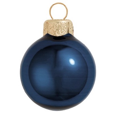 Northlight 12ct Pearl Glass Ball Christmas Ornament Set 2.75" - Midnight Blue