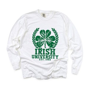 Simply Sage Market Women's Irish University Long Sleeve Garment Dyed Tee - 1 of 3