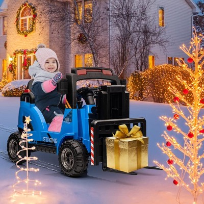 12V Kids Ride-On Forklift with Liftable Fork & Pallet – Realistic Forklift Toy Car for Boys & Girls