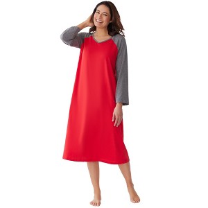 Dreams & Co. Plus Size Baseball Sleepshirt - 1 of 2