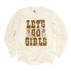 Simply Sage Market Women's Floral Let's Go Girls Long Sleeve Garment Dyed Tee - 1 of 2