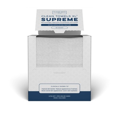 Clean Skin Club Supreme Disposable Face Towel for Improved Skin - XL - 50ct