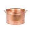 16.25" Round Hammered Tub with 2 Side Handles Copper Plated - ACHLA Designs: Galvanized Steel, Versatile Use - 3 of 4