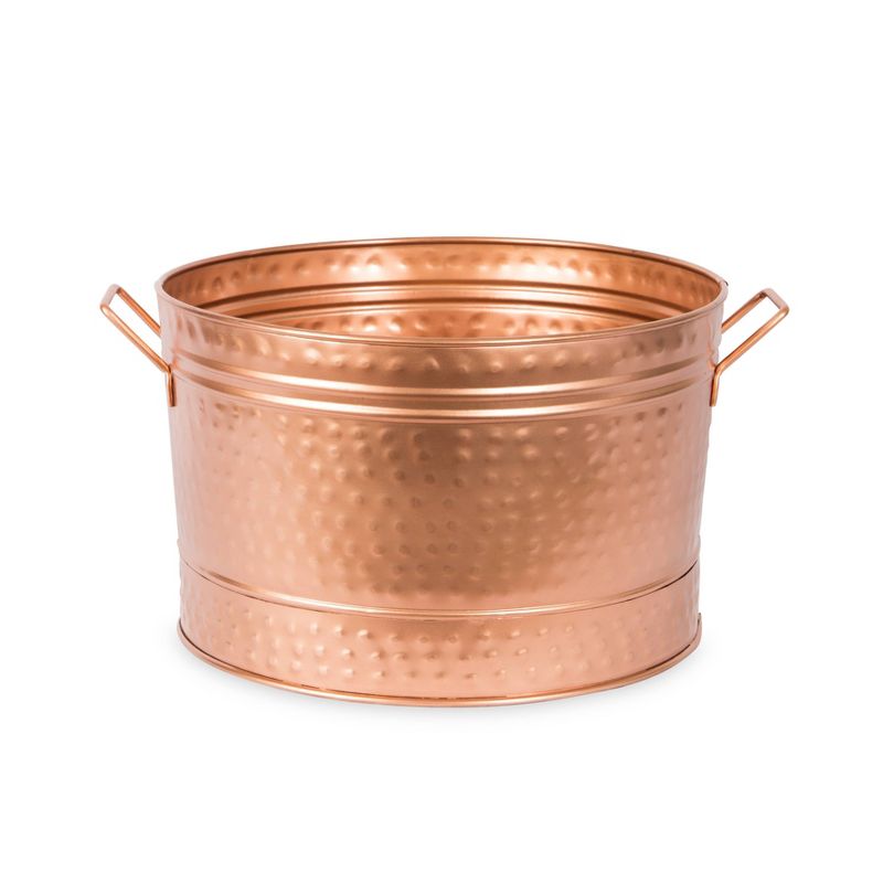 16.25&#34; Round Hammered Tub with 2 Side Handles Copper Plated - ACHLA Designs, 4 of 7