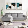 ChicFurnit Sectional Sofas L Shaped Design with Plush Velvet Cushions and Brass Metal Legs for Living Room, Gray, 51.6"*101"*33" - 3 of 4