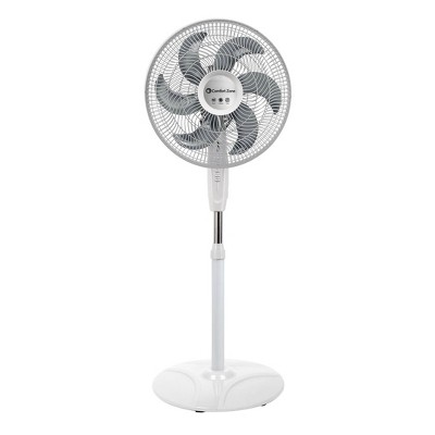 Comfort Zone 18" Powr Curve Smart Oscillating Stand Fan White