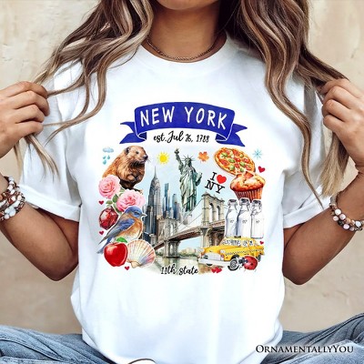 Artistic New York State Themes and Landmarks T-Shirt, Tee for History and Travel Lovers| OrnamentallyYou