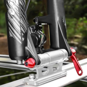 Bike Fork Mount Universal Bike/Road Bike/E-Bike Fork Block Holder for Car Roof, Truck Bed, Trailer & SUVs | Aluminum Alloy Locking Secure Mount - 1 of 4