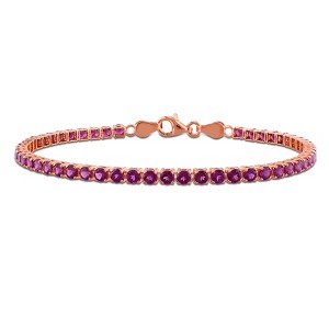 EVERLY JEWELRY | Rose Plated Sterling Silver 3.67 CT TGW Rhodolite Bracelet With Chain, 7.25-inch - 1 of 4