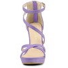 Allegra K Women's Back Zipper Platform Stiletto Heels Ankle Strap Sandals - 2 of 4