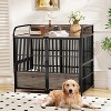 MaseiKar 48 Inch Dog Cage Furniture, Large Dog Kennel Indoor with 2 Adjustable Bowls, Heavy Duty Dog Crate for Large Dogs, XL Dog Crate Grey - 4 of 4