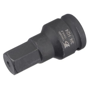 Unique Bargains CR-MO Steel Metric 3/4" Square Drive Impact Hex Socket Black - 1 of 4