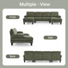 Karl Home |111.2  in. W Pillow Top Arm 3-Piece U-shaped Corduroy Sectionals in Green - 3 of 4