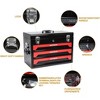 3-Drawer Tool Box with Lock, Professional Metal Tool Chest with Ball Bearing Slides, Portable Tool Organizer for Garage, Top Compartment Storage - 2 of 4