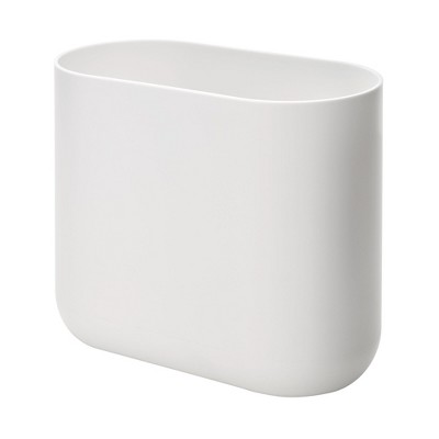 iDesign Small Oval Plastic Bathroom Trash Can - White