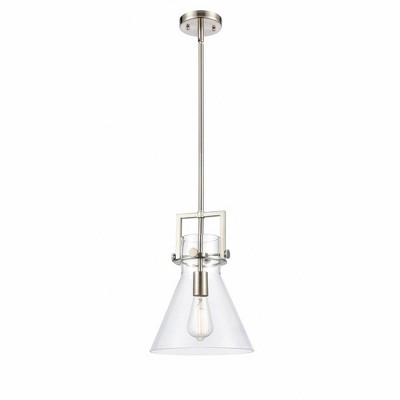 Newton Cone - 1 Light Stem Hung Pendant In Industrial Style-13.63 Inches Tall and 10 Inches Wide