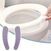 Unique Bargains 4pair Toilet Seat Cover Pad Bathroom Warm Toilet Seat Cushion Washable Reusable - 2 of 4