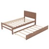 Modern Twin Size Platform Bed Frame With Trundle Solid Wood Slats No Box Spring Needed For Bedroom Guest Room - 4 of 4