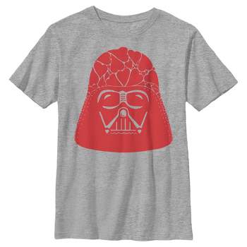 Boy's Star Wars Valentine's Day Darth Vader Heart Helmet T-Shirt