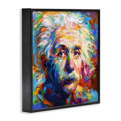 Vibrant Abstract Portrait on Canvas with Black Frame, 12" x 12"