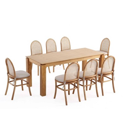 Manhattan Comfort 9pc 70.86" Rockaway and Paragon Rectangle Dining Set