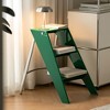 FONTOI End Table Multifunctional Folding Ladder Stool Convertible Side Table and Step Frame for Indoor Home Use, Olive Green, 17.32"*20.47"*24.8" - 4 of 4