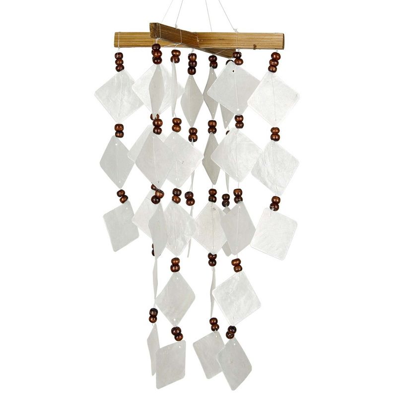Woodstock Wind Chimes Asli Arts® Collection, Diamond Capiz Chime, 14" Red Wind Chime CDCR, 4 of 8