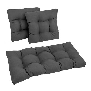 Blazing Needles, Square Spun Polyester Outdoor Tufted Settee Cushions (Set of 3) - 1 of 1