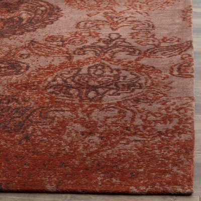Rust Red Flat Woven Rectangular Cotton Area Rug 4' x 6'