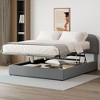 Whisen Queen Size Teddy Fleece Upholstered Platform Bed with Curved Headboard, Hydraulic Storage - 2 of 4