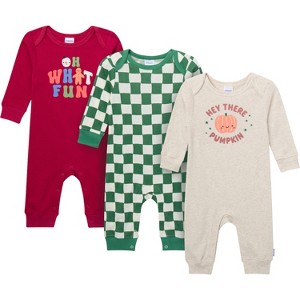 Onesies Brand Baby Neutral 3-Pack Lap Shoulder Footless Pajamas - 1 of 4