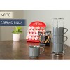 Nat & Jules Stacking Grey 14 ounce Ceramic Stoneware Mugs With Stand Set of 4 - 4 of 4