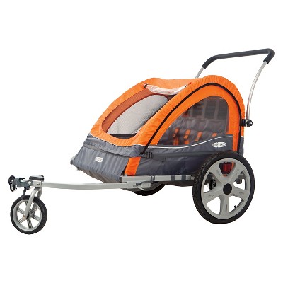 instep bike trailer double orange