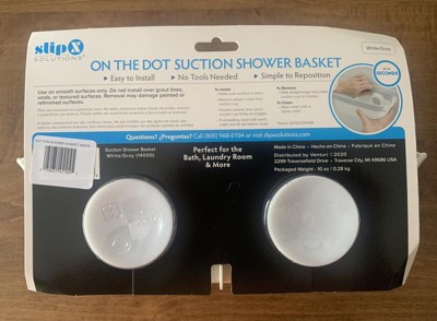 On The Dot Suction Shower Basket Caddy Gray - Slipx Solutions : Target