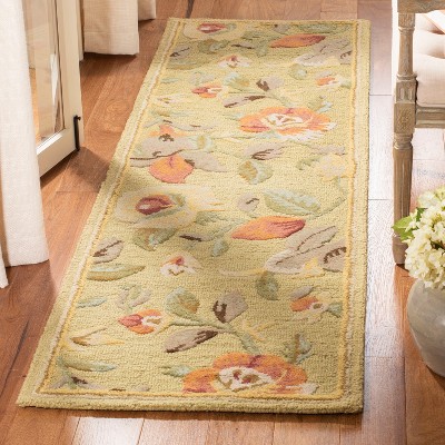 Hand-Knotted Floral Elegance Red Wool 2'3" x 8' Runner Rug