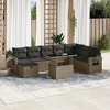 vidaXL 9 Piece Patio Sofa Set with Cushions Gray Poly Rattan - without storage - 2 of 4