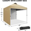 10 x 10 Camping Tent, Portable Canopy Tent, Pop Up Beach Tent 2 Sidewalls Vented Roof, Instant Canopy Tent Carry Bag Sandbag for Camping Picnic Party - 4 of 4