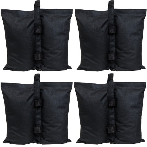 Sunnydaze Polyester Sandbag Canopy Weights - Black - Set of 4