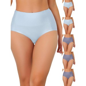 INSPIRE CHIC Women's Tummy Control Unlined High-Waisted Breathable Hipster Underwear 6 Packs - 1 of 4