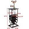 Kings Brand Furniture Freestanding Floor Wine Rack Console Table with Glass Holder, Wine Holder Stand for 9 Bottles, Pewter/Marble - 3 of 4