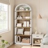 GustoWave Farmhouse Wooden Arched Bookshelf with Metal Corner Protection, 5-Shelf Tall 71'' Display Storage Rack for Home Office - 4 of 4