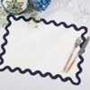 Saro Lifestyle 100% Linen Scallop Border Placemat (Set of 4) - 4 of 4