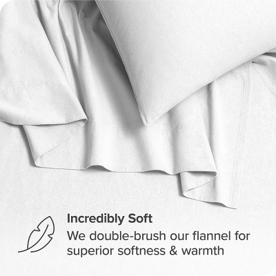 King White Organic Cotton Flannel Sheet Set