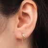 14K Gold Plated Chain Huggie Hoop Earrings, Small Dangle Chain Hoop Earrings for Women - 2 of 4